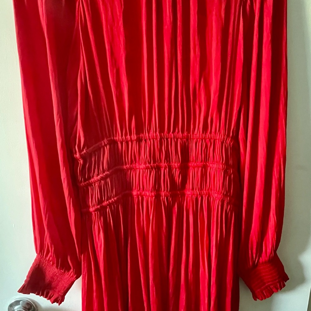 Maje Vibrant Red Long Sleeve Dress